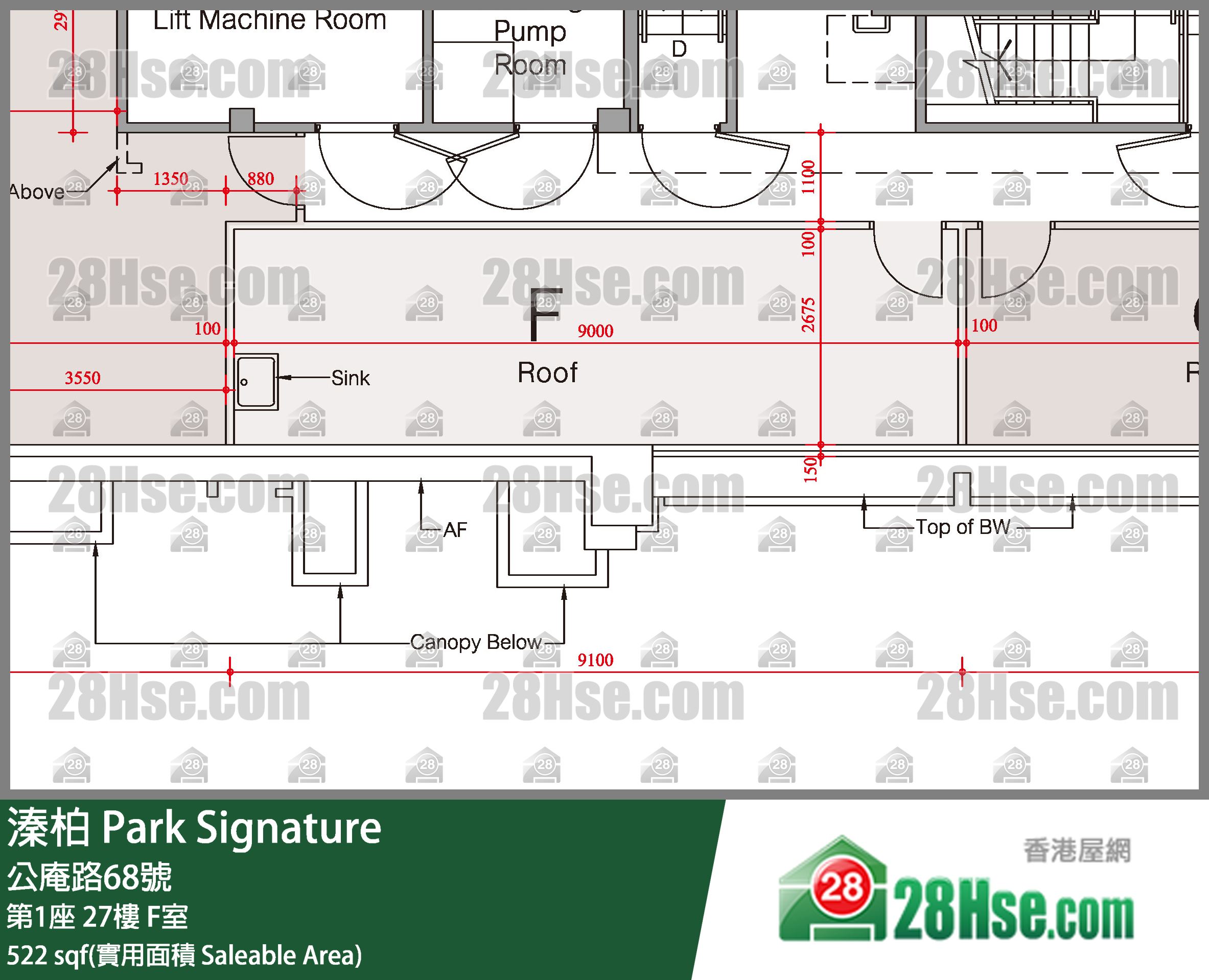 溱柏 第1座27樓 F室 平面圖