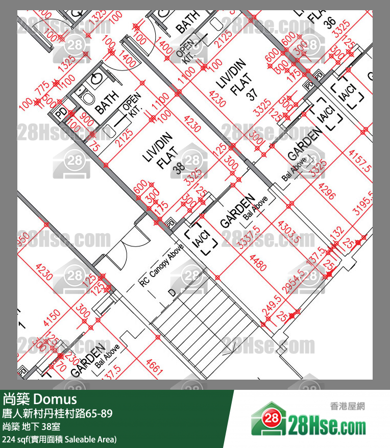 尚築 大廈尚築地下 38室 平面圖