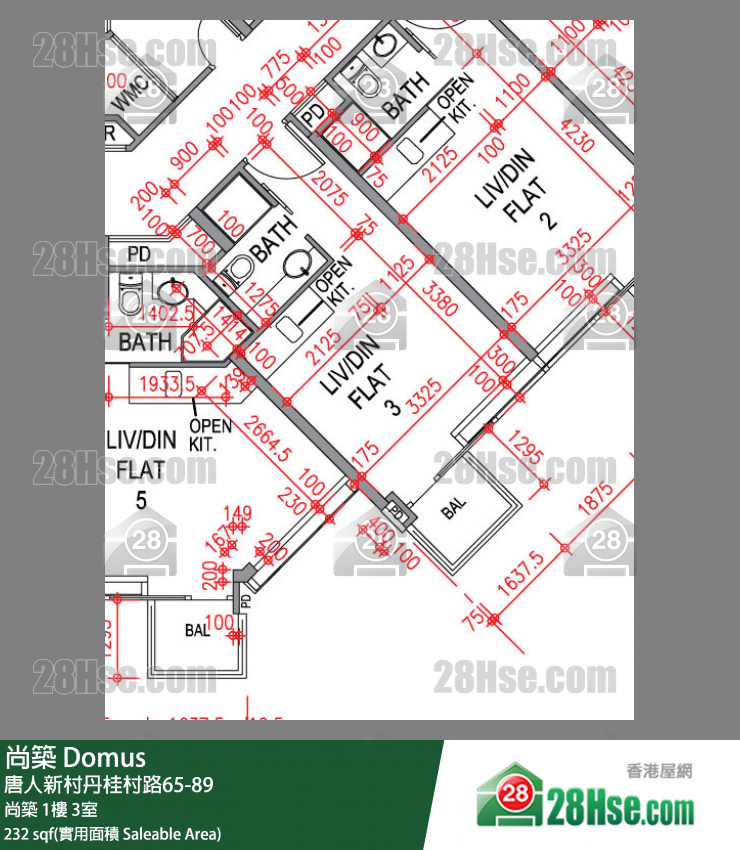 尚築 大廈尚築1樓 3室 平面圖