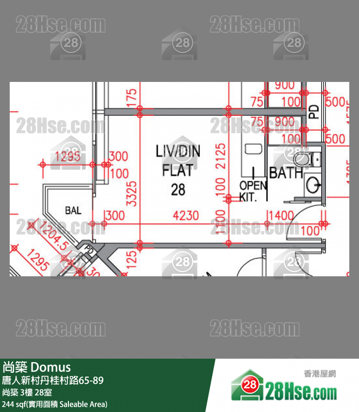 尚築 大廈 尚築 3樓 28室 平面圖