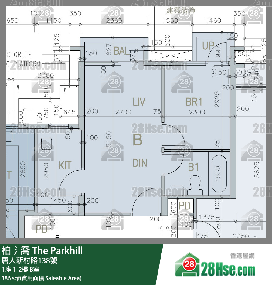 柏𣾷 1座2樓 B室 平面圖