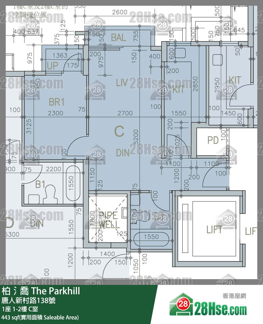 柏𣾷 1座2樓 C室 平面圖
