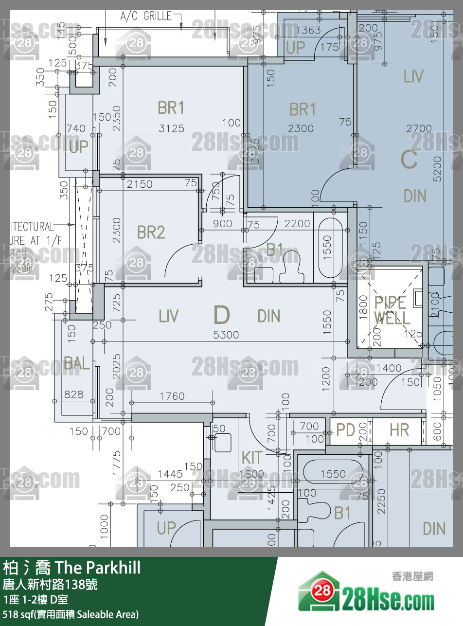 柏𣾷 1座 1樓 D室 平面圖