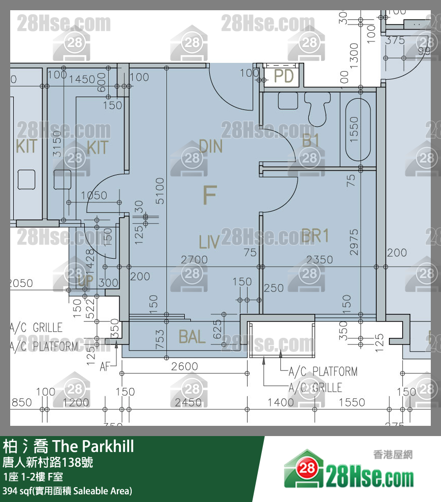 柏𣾷 1座 1樓 F室 平面圖