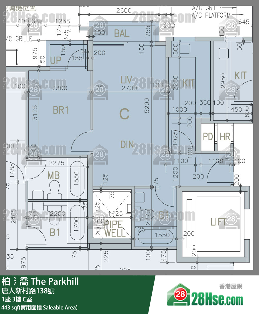 柏𣾷 1座3樓 C室 平面圖