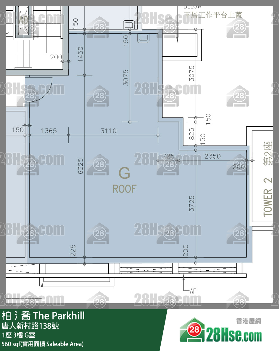 柏𣾷 1座 3樓 G室 平面圖