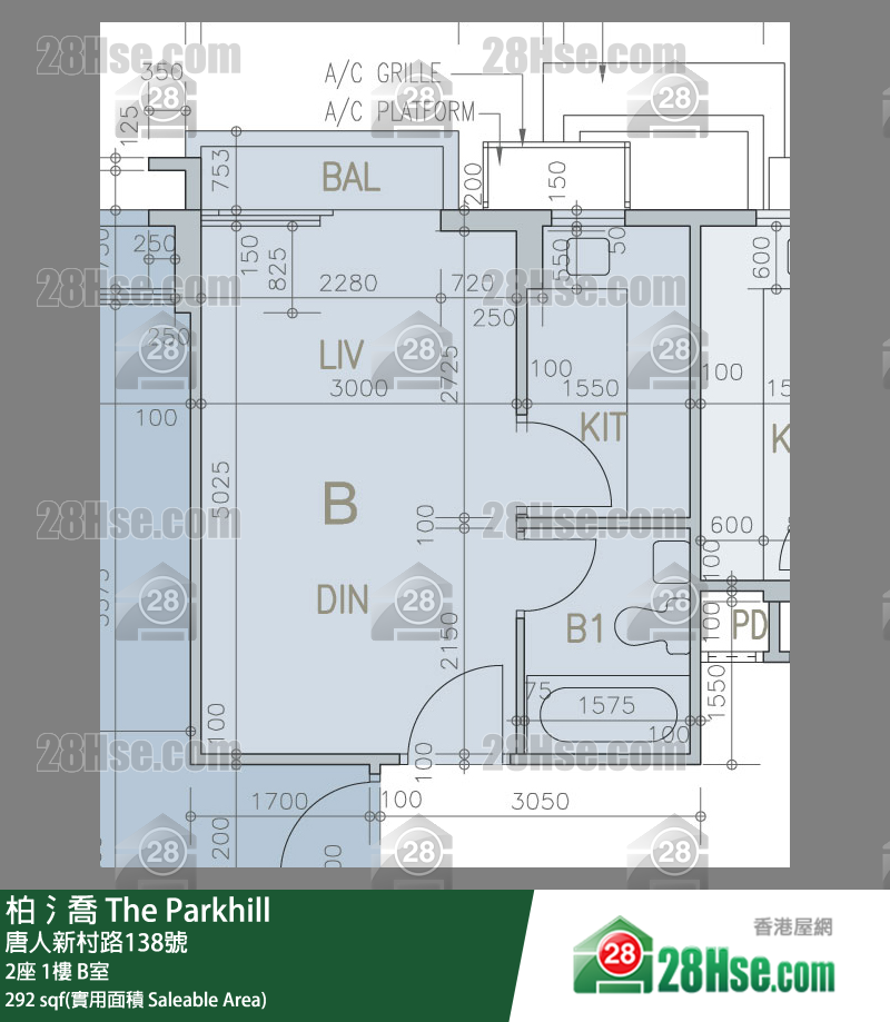 柏𣾷 2座1樓 B室 平面圖