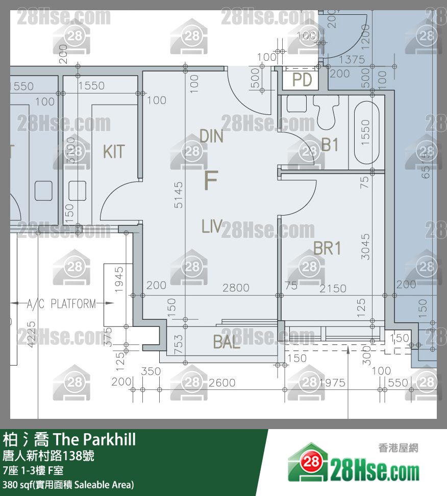 柏𣾷 7座 1樓 F室 平面圖