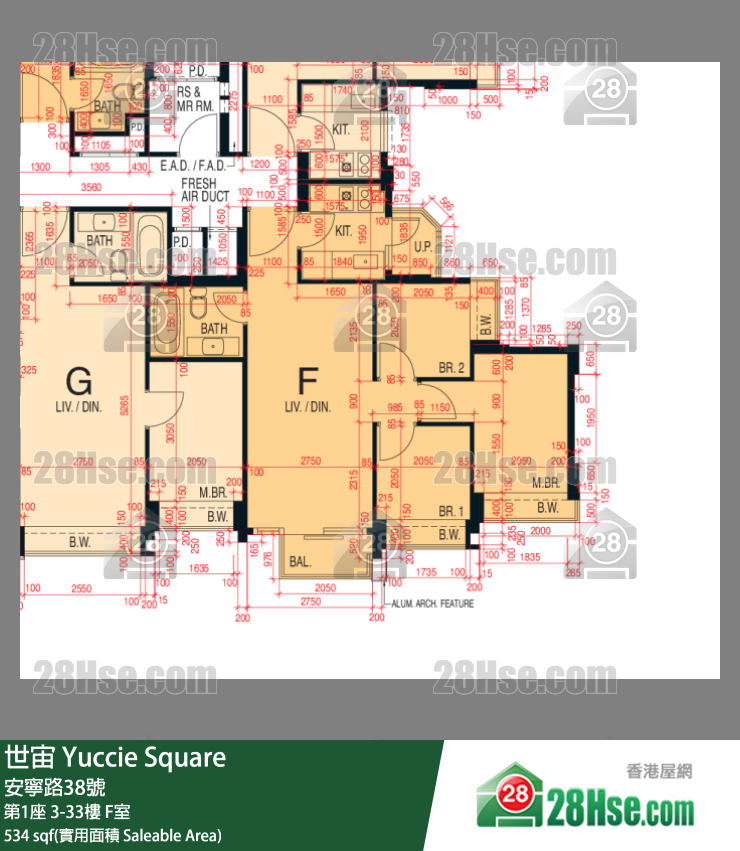 世宙 第1座 11樓 F室 平面圖