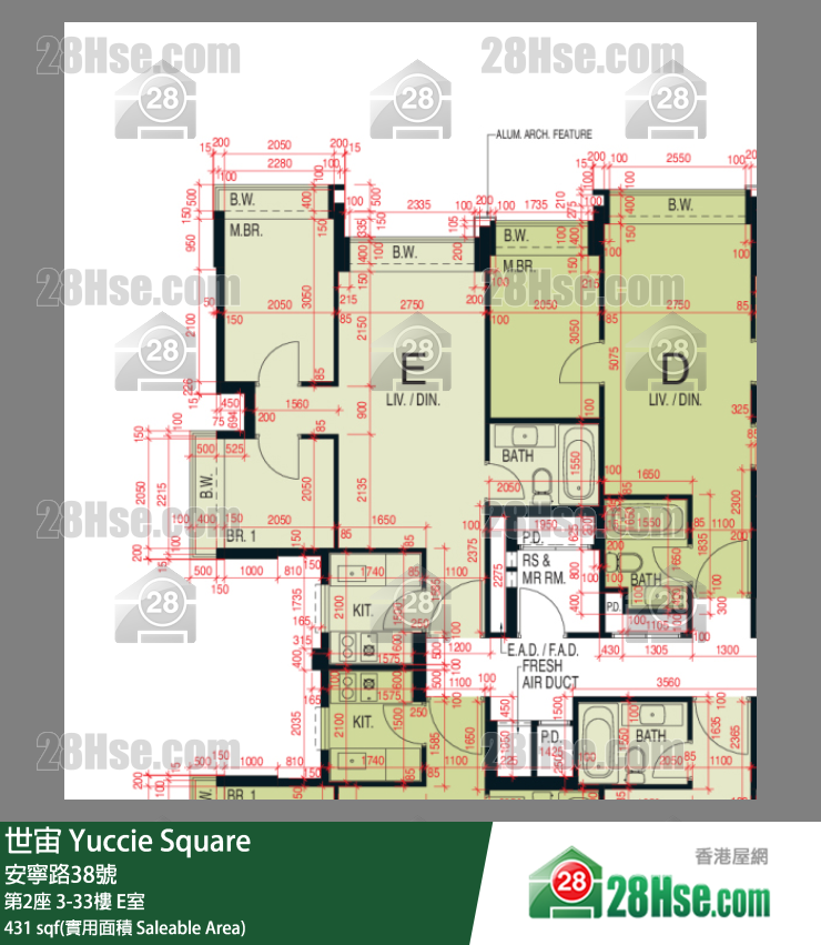 世宙 第2座10樓 E室 平面圖