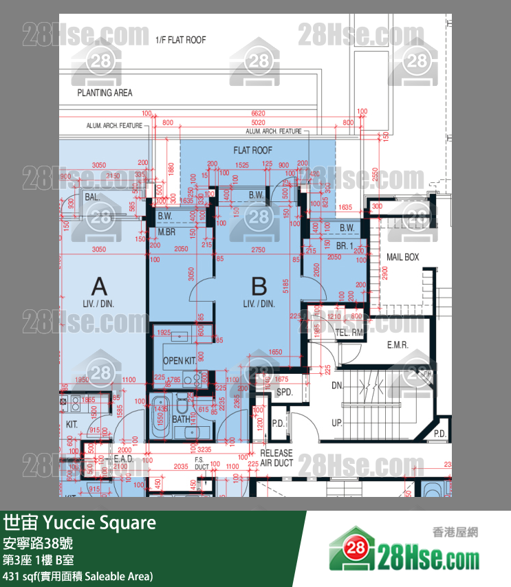 世宙 第3座 1樓 B室 平面圖