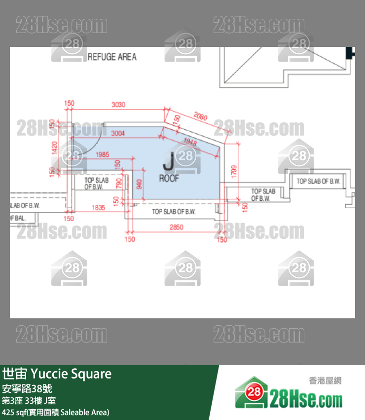 世宙 第3座33樓 J室 平面圖