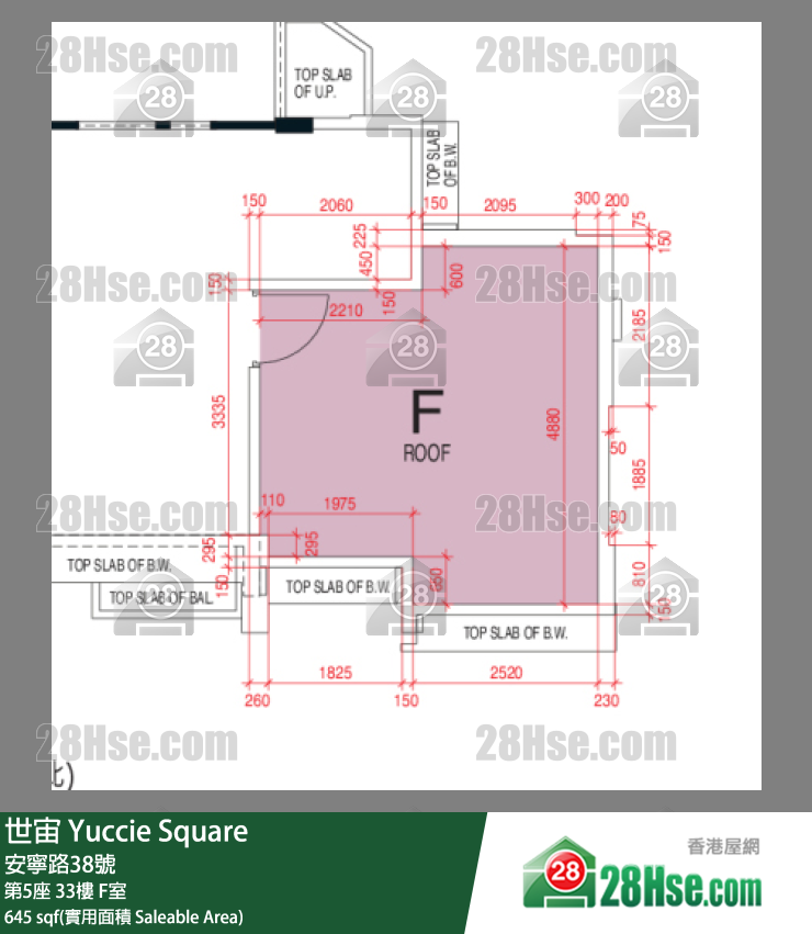 世宙 第5座 33楼 F室 平面图