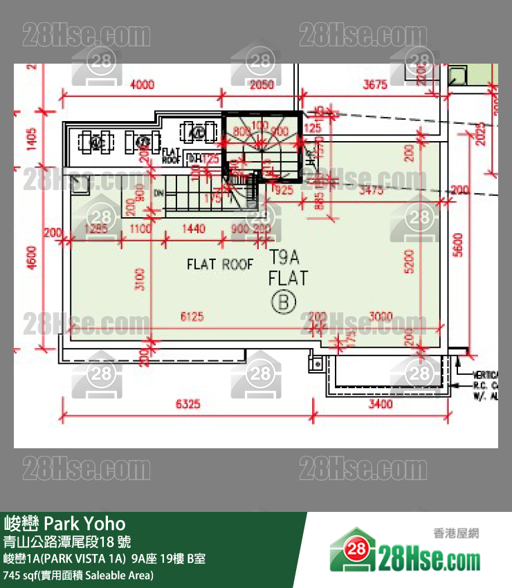 峻巒 峻巒1A(PARK VISTA 1A) 9A座19樓 B室 平面圖