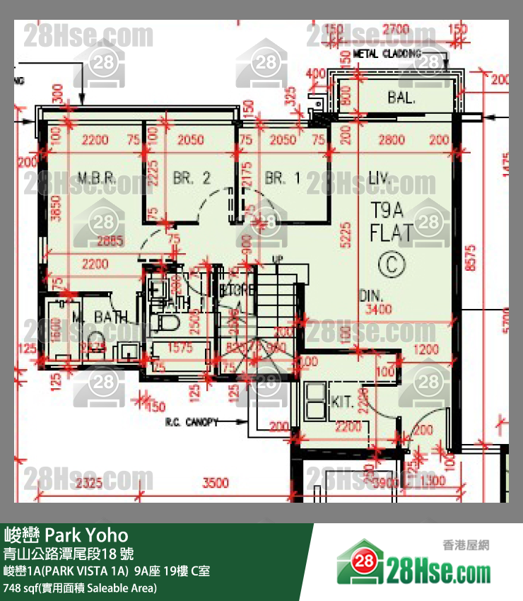 峻巒 峻巒1A(PARK VISTA 1A) 9A座19樓 C室 平面圖