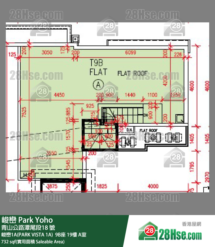 峻巒 峻巒1A(PARK VISTA 1A) 9B座19樓 A室 平面圖
