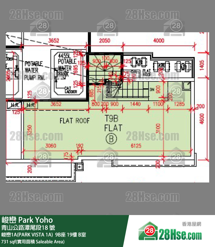 峻巒 峻巒1A(PARK VISTA 1A) 9B座19樓 B室 平面圖