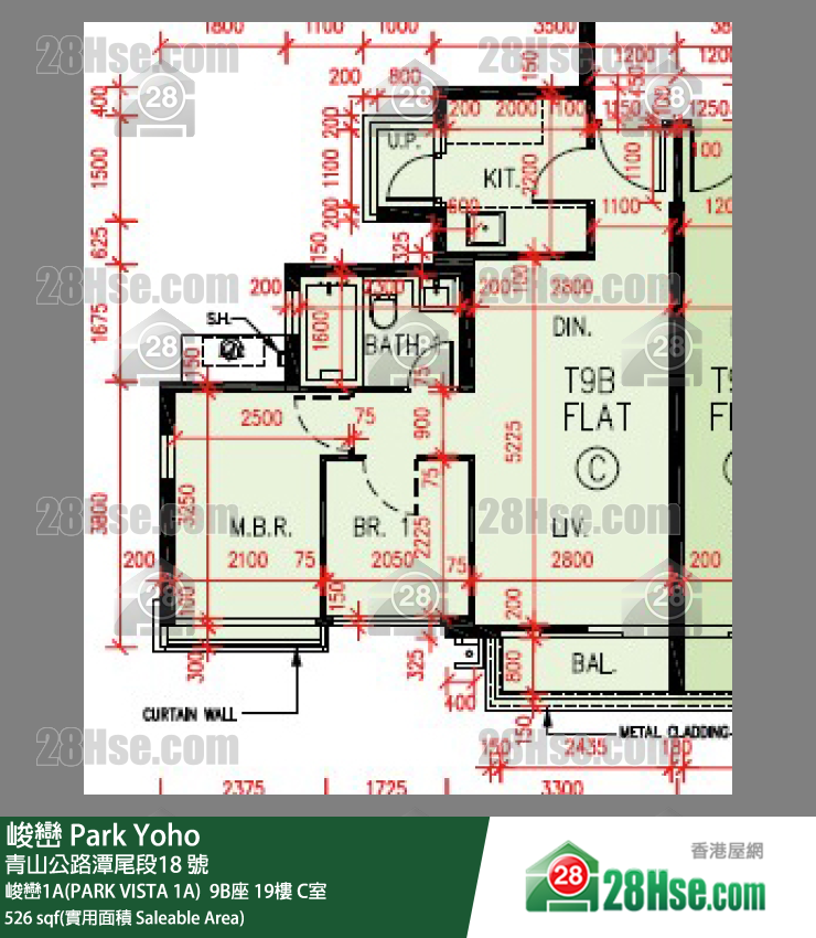 峻巒 峻巒1A(PARK VISTA 1A) 9B座19樓 C室 平面圖
