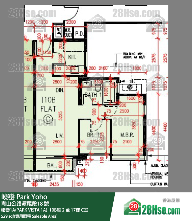 峻巒 峻巒1A(PARK VISTA 1A)  10B座 9樓 C室 平面圖