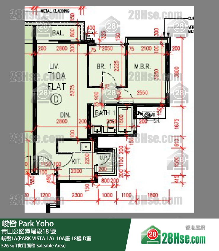 峻巒 峻巒1A(PARK VISTA 1A) 10A座18樓 D室 平面圖