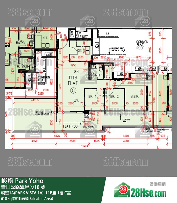 峻巒 峻巒1A(PARK VISTA 1A)  11B座 1樓 C室 平面圖