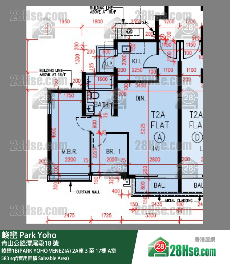峻巒 峻巒1B(PARK YOHO VENEZIA)2A座8樓 A室 平面圖