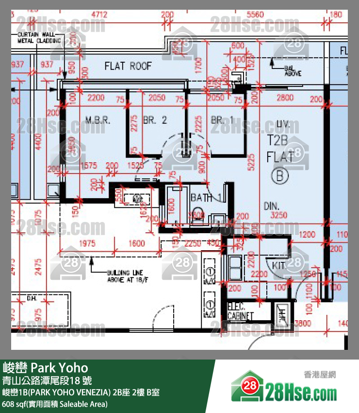 峻巒 峻巒1B(PARK YOHO VENEZIA)2B座2樓 B室 平面圖