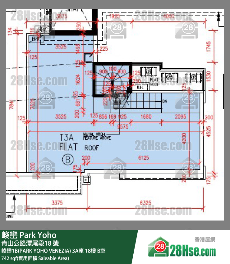 峻巒 峻巒1B(PARK YOHO VENEZIA) 3A座 18樓 B室 平面圖
