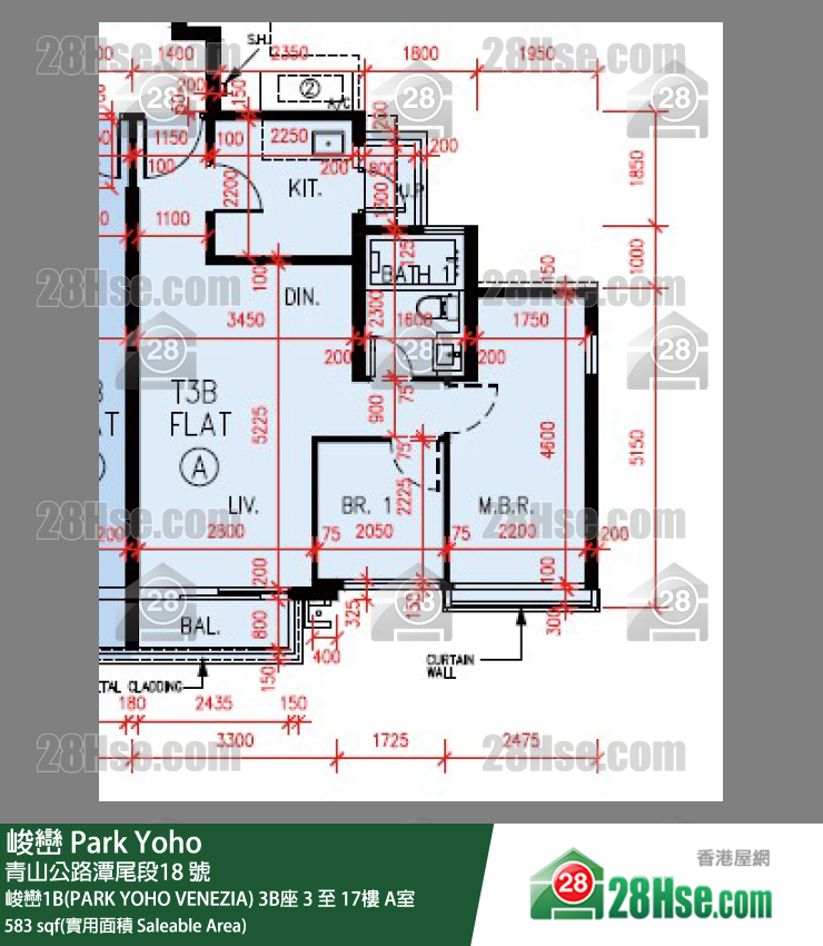 峻巒 峻巒1B(PARK YOHO VENEZIA)3B座5樓 A室 平面圖