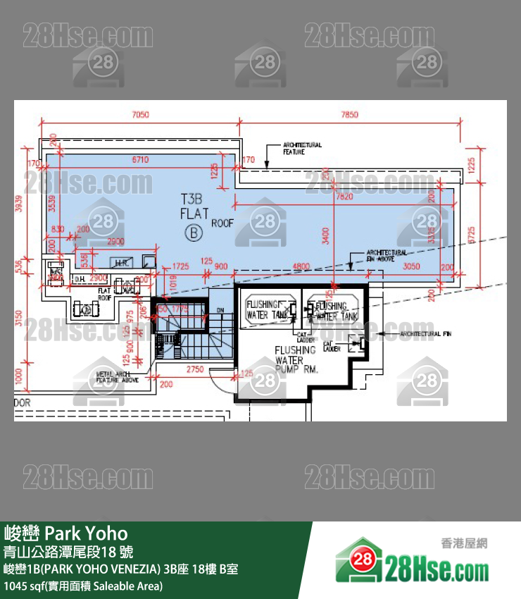 峻巒 峻巒1B(PARK YOHO VENEZIA)3B座18樓 B室 平面圖