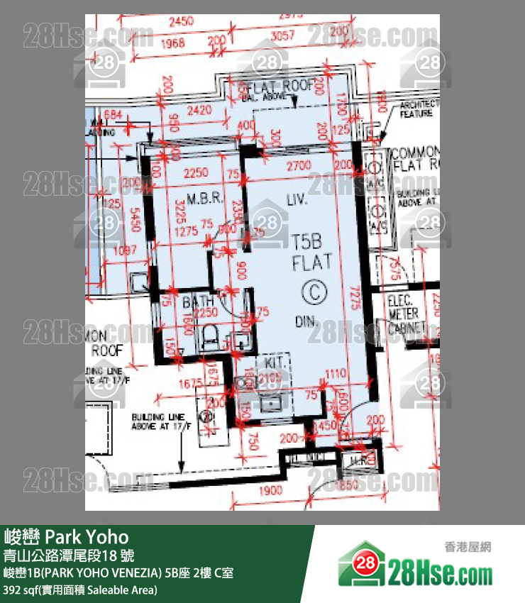 峻巒 峻巒1B(PARK YOHO VENEZIA)5B座2樓 C室 平面圖