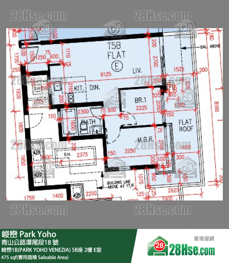 峻巒 峻巒1B(PARK YOHO VENEZIA) 5B座 2樓 E室 平面圖