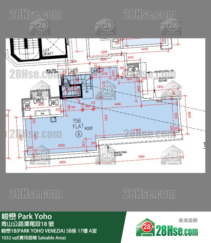 峻巒 峻巒1B(PARK YOHO VENEZIA)5B座17樓 A室 平面圖