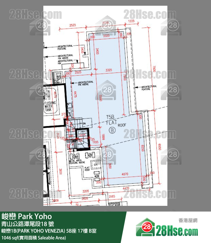峻巒 峻巒1B(PARK YOHO VENEZIA)5B座17樓 B室 平面圖