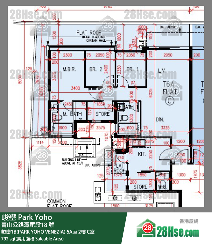 峻巒 峻巒1B(PARK YOHO VENEZIA)6A座2樓 C室 平面圖