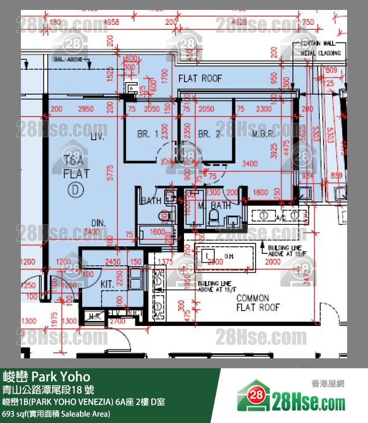 峻巒 峻巒1B(PARK YOHO VENEZIA) 6A座 2樓 D室 平面圖