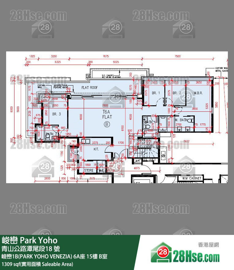 峻巒 峻巒1B(PARK YOHO VENEZIA)6A座15樓 B室 平面圖