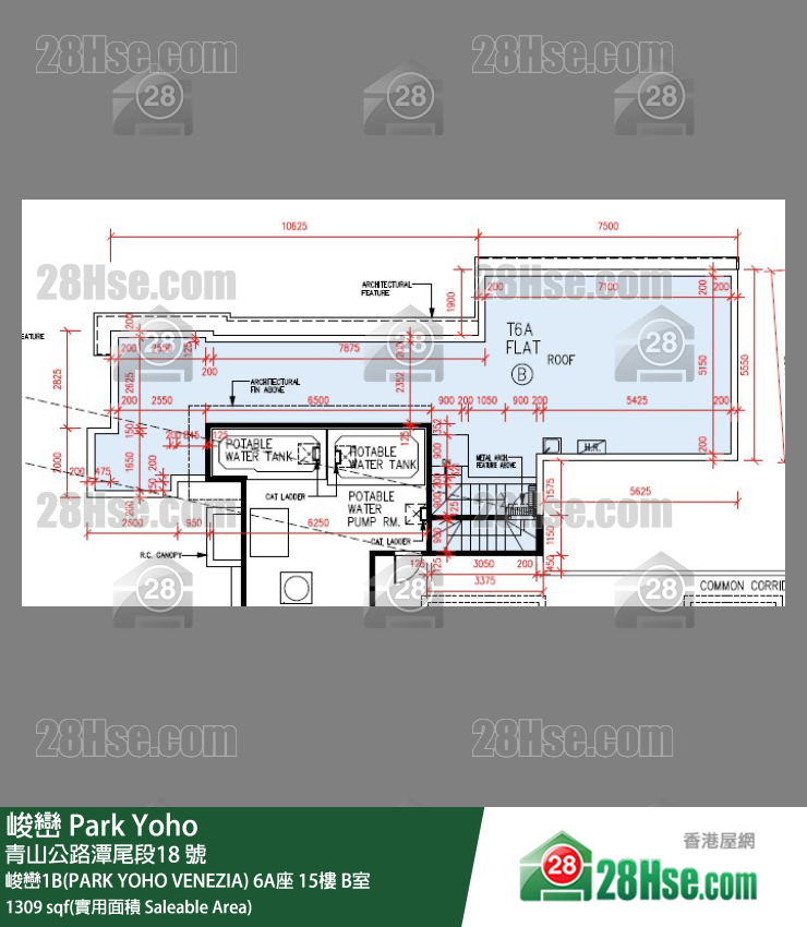 峻巒 峻巒1B(PARK YOHO VENEZIA)6A座15樓 B室 平面圖