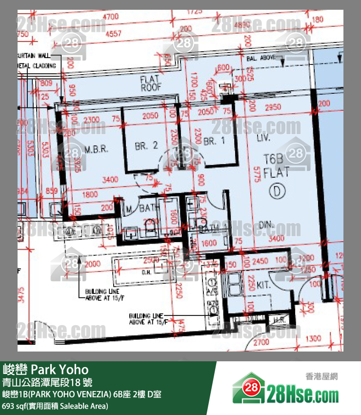 峻巒 峻巒1B(PARK YOHO VENEZIA)6B座2樓 D室 平面圖