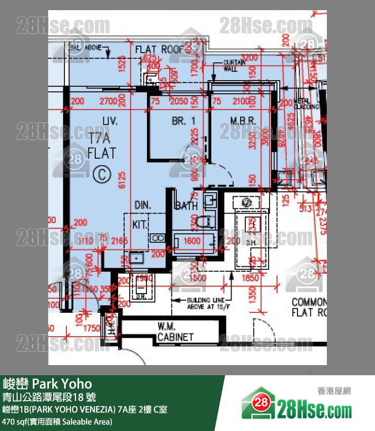 峻巒 峻巒1B(PARK YOHO VENEZIA) 7A座 2樓 C室 平面圖