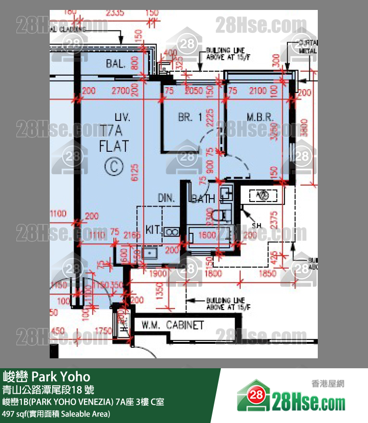峻巒 峻巒1B(PARK YOHO VENEZIA)7A座3樓 C室 平面圖