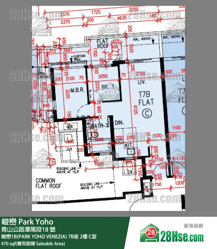 峻巒 峻巒1B(PARK YOHO VENEZIA)7B座2樓 C室 平面圖