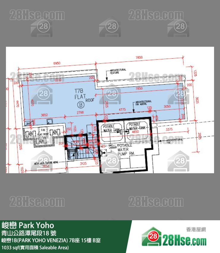 峻巒 峻巒1B(PARK YOHO VENEZIA) 7B座 15樓 B室 平面圖
