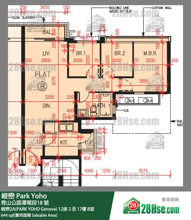 峻巒 峻巒2A(PARK YOHO Genova)12座17樓 B室 平面圖