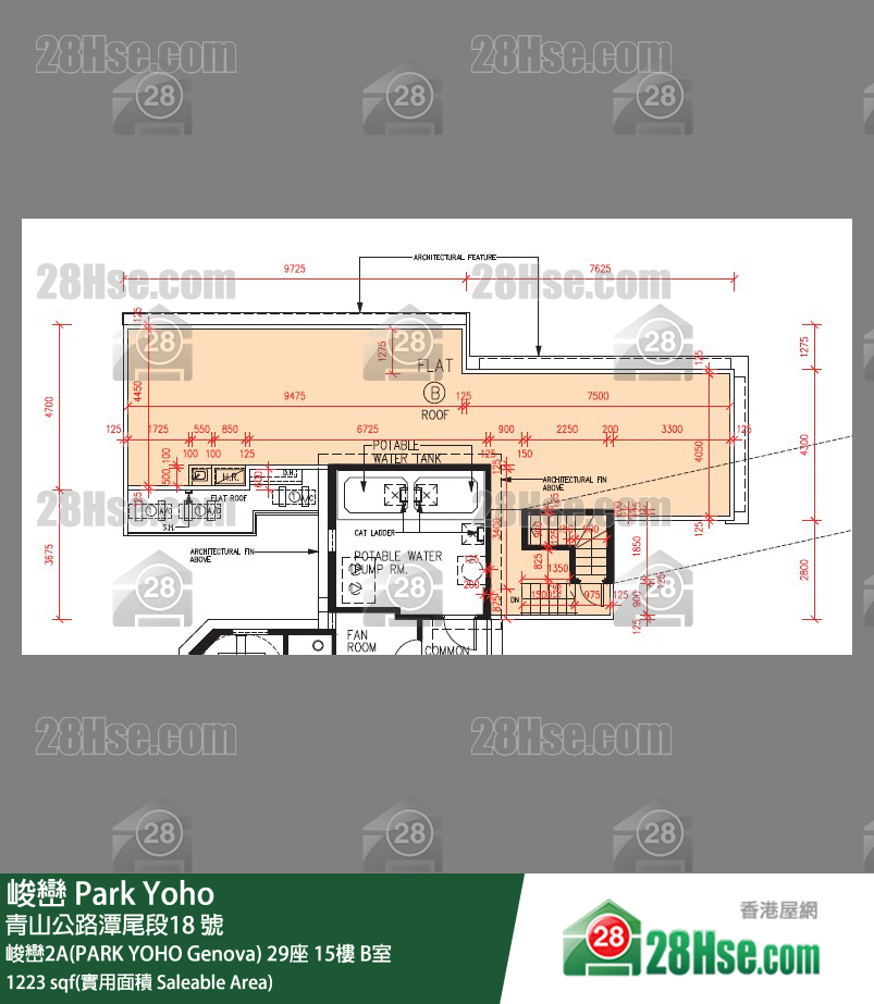 峻巒 峻巒2A(PARK YOHO Genova) 29座 15樓 B室 平面圖