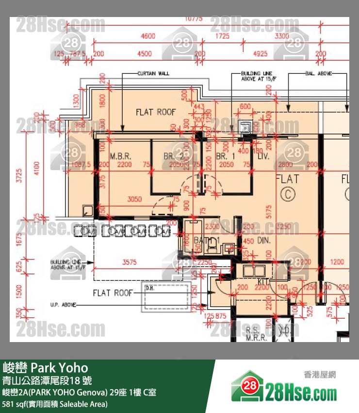 峻巒 峻巒2A(PARK YOHO Genova) 29座 1樓 C室 平面圖