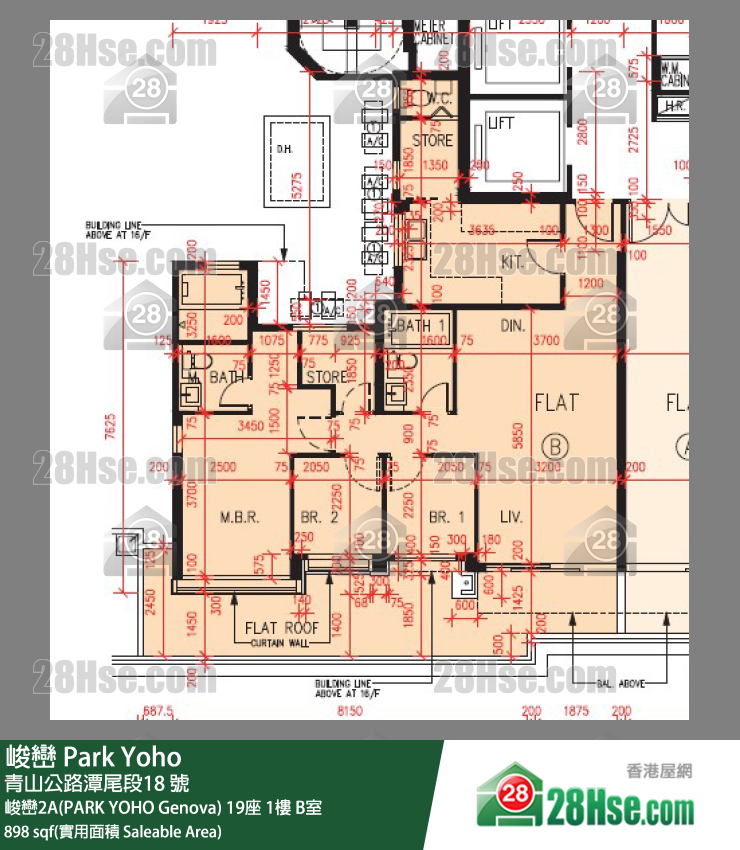 峻巒 峻巒2A(PARK YOHO Genova) 19座 1樓 B室 平面圖