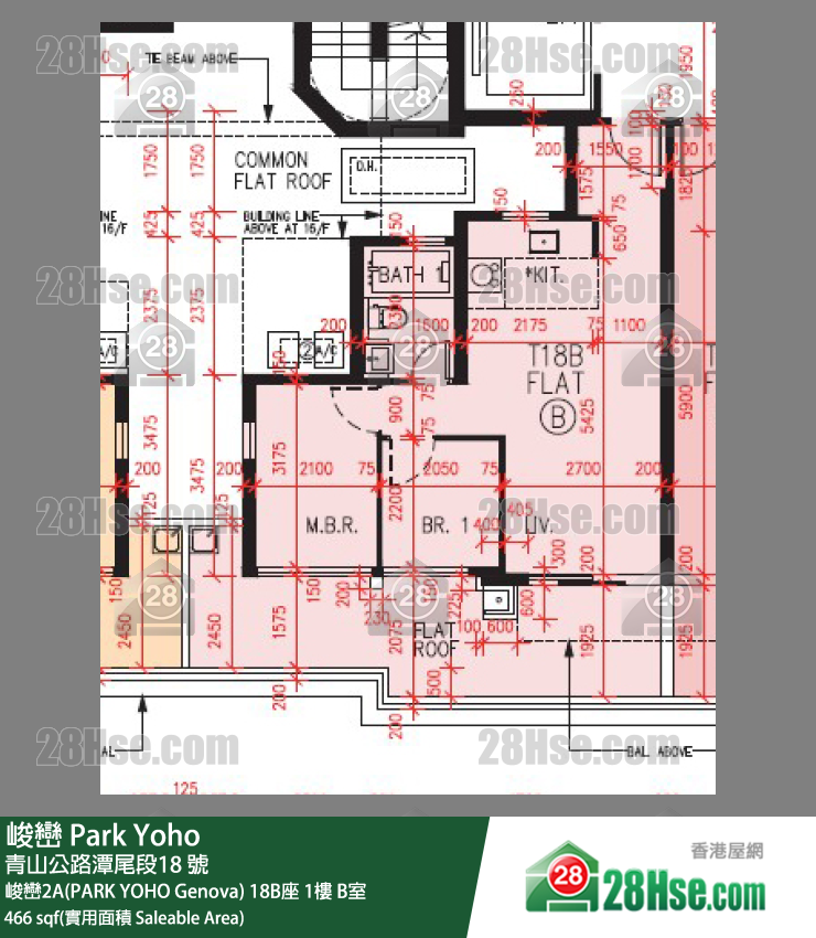 峻巒 峻巒2A(PARK YOHO Genova)18B座1樓 B室 平面圖