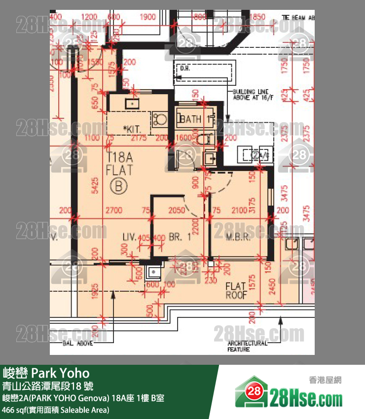 峻巒 峻巒2A(PARK YOHO Genova)18A座1樓 B室 平面圖