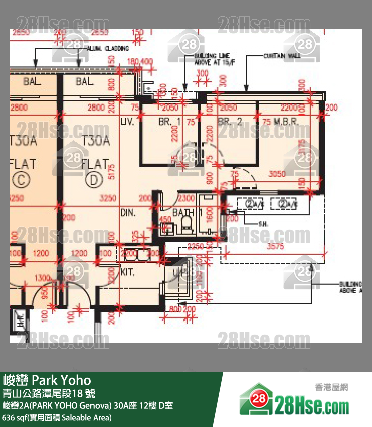 峻巒 峻巒2A(PARK YOHO Genova)30A座12樓 D室 平面圖